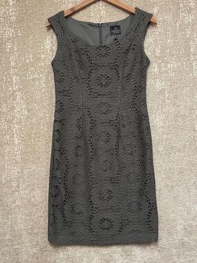 Adrianna Papell Overlay Round Neck Cap Sleeve Cocktail Dress 4